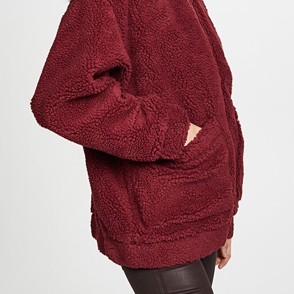 LAST ONE Dark Burgundy Oversize Pixie Teddy Coat - Picture 4 of 7